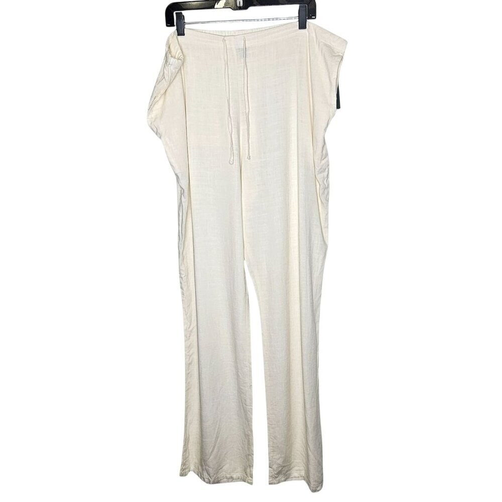 Wild Fable NWT Womens Beige Linen Blend Lounge Pants Size L‎
